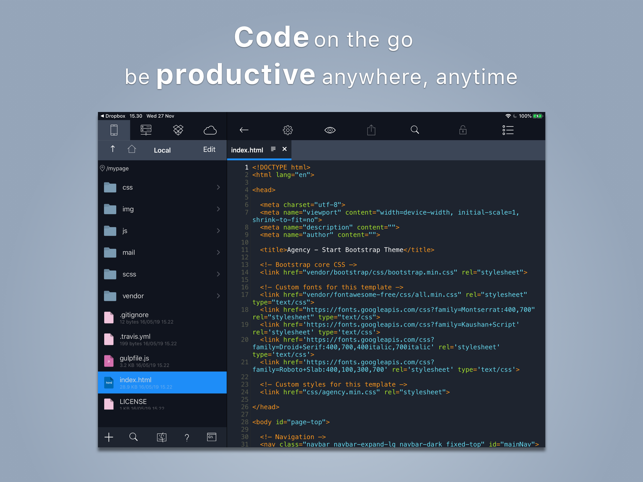 ‎Koder Code Editor Capture d'écran