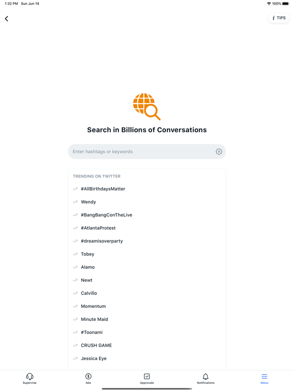 Sprinklr iPad screenshot