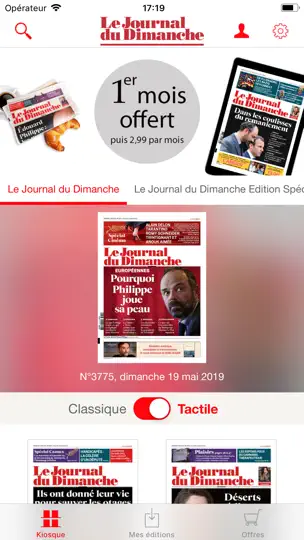 Capture d'écran de L’ancienne App Du JDD sur iPhone 1
