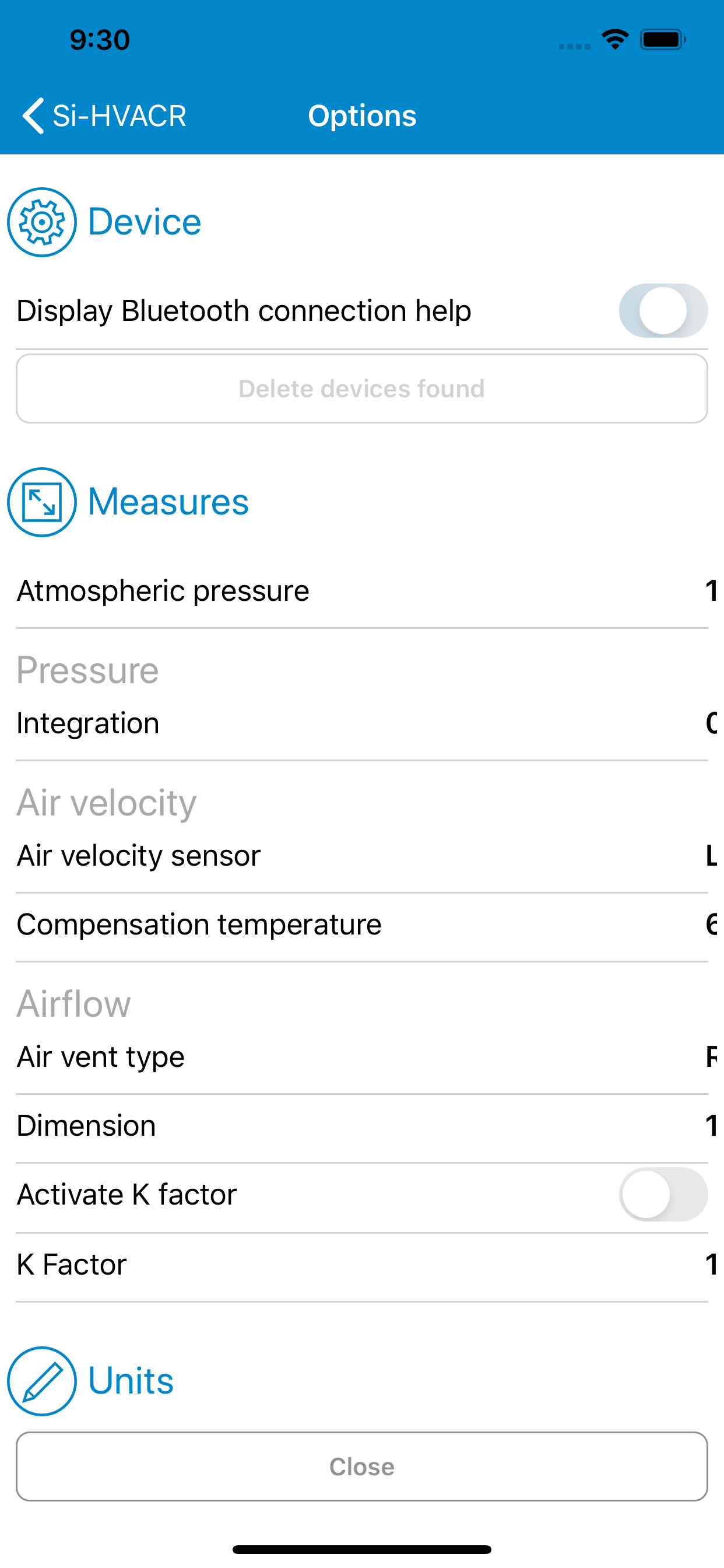Si-HVACR Measurement MobileApp