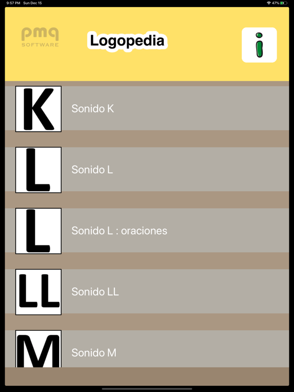Logopedia app : ejercicios