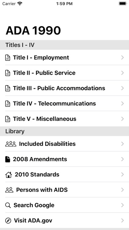 Americans w/ Disabilities Act