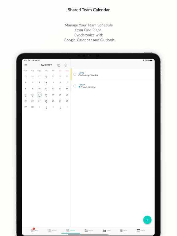 Hitask: Team Task Management iPad screenshot 4 - Productivity app