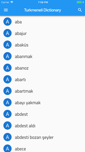 Turkmeneli Dictionary