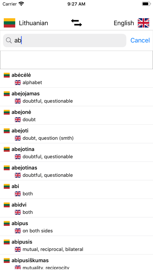 #1. Lithuanian-English Dictionary (iOS) 来自: FB PUBLISHING LLC