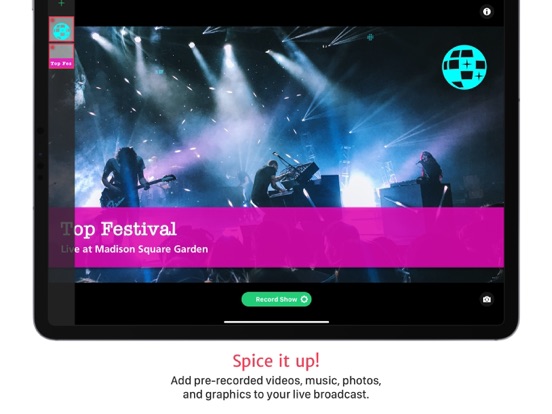 mimoLive Reporter iPad screenshot 2 - Photo & Video app