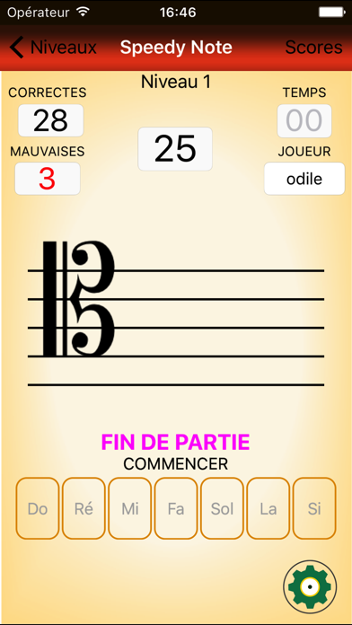 Screenshot #1 pour Speedy Note: Clef d'ut 4e