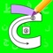Ability to draw the letters indicate by dotted line using the colors your children want to use