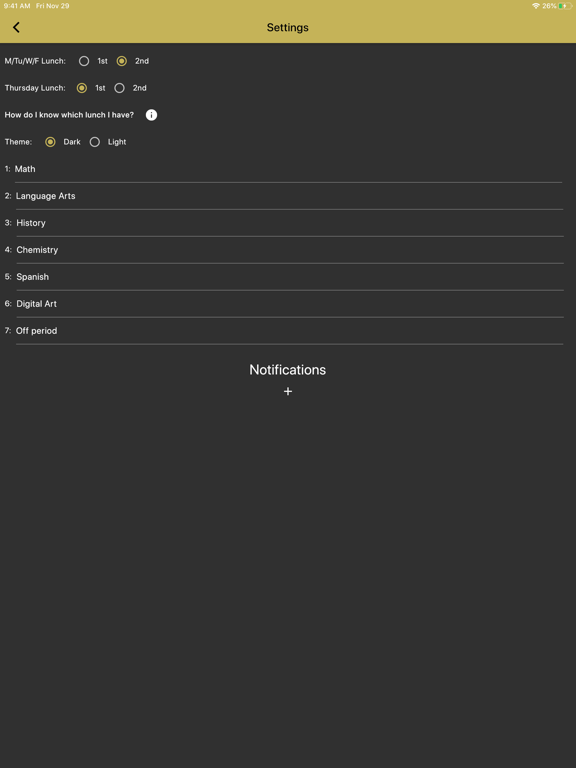 Monarch Bell Schedule iPad screenshot 3 - Utilities app