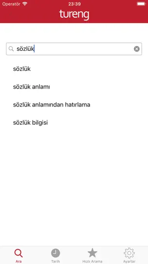Tureng Sözlük iPhone Ekran Görüntüsü 1