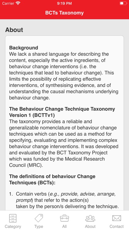 BCT Taxonomy screenshot-5