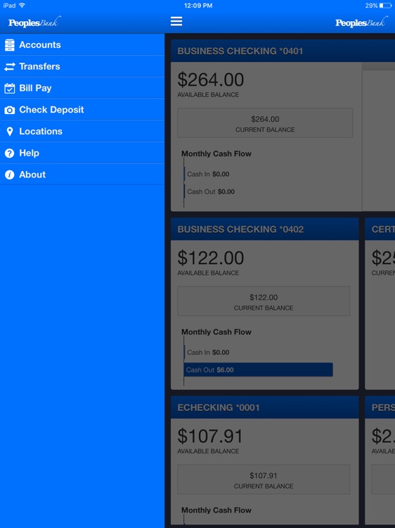Peoples Bank Mobile for iPad