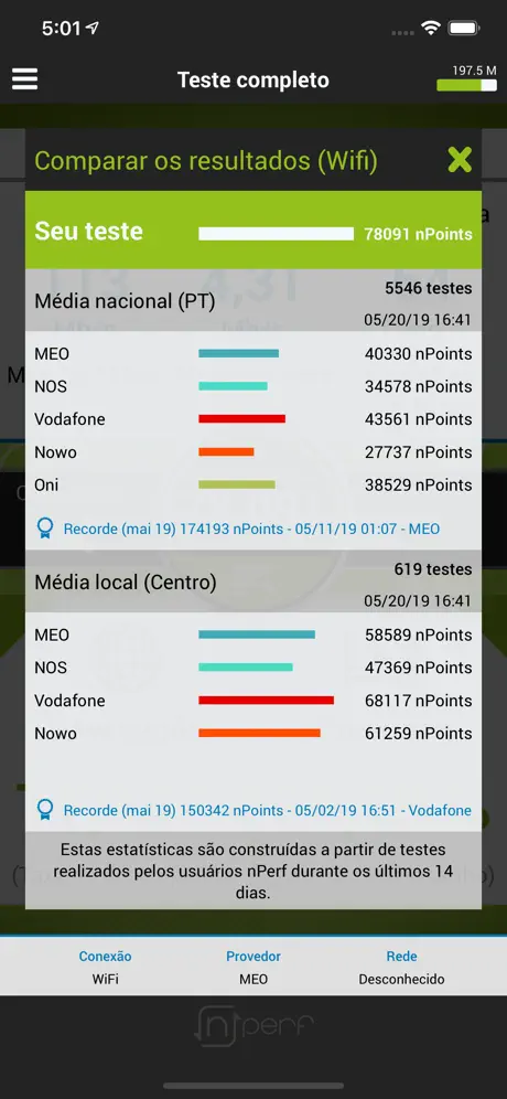 nPerf internet speed test