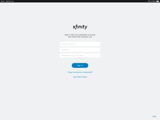 XFINITY WiFi screenshot