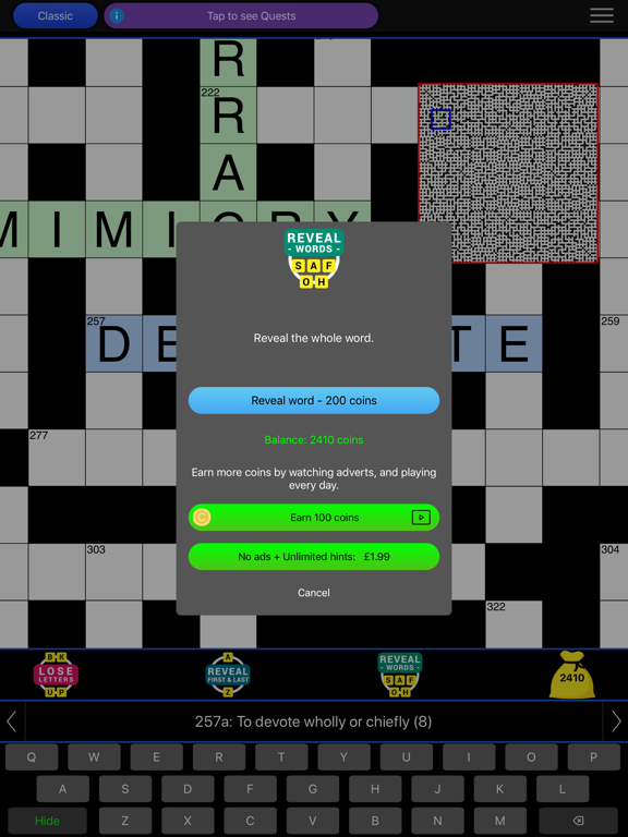 The Big Crossword iPad screenshot 9 - Games app