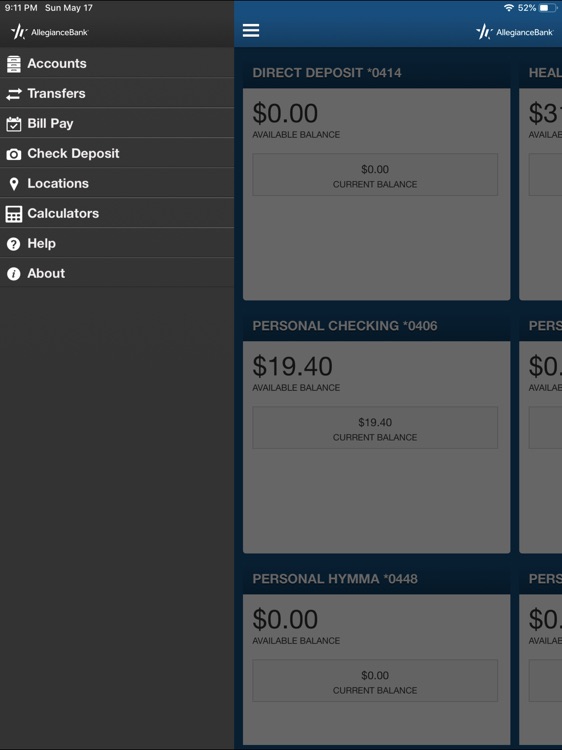 Allegiance Bank for iPad