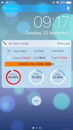 My Data Usage- Cellular Widget screenshot 2
