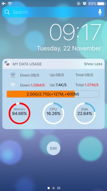 My Data Usage- Cellular Widget