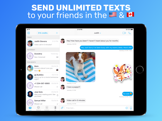 Text Me! - Free Texting and Messaging + Free Phone Calls + Free Video Call screenshot