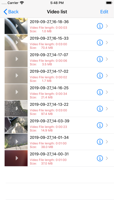 Car Video Record Screenshot