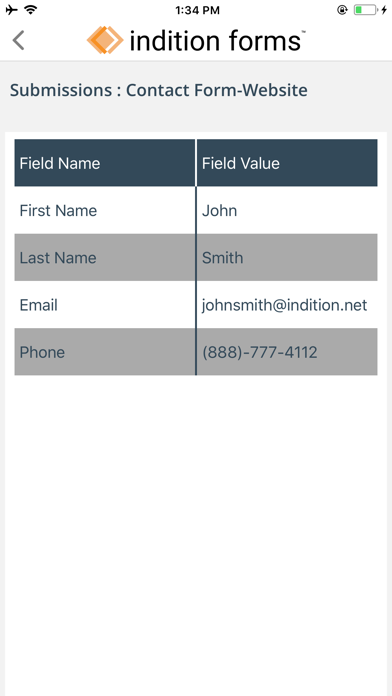 Indition Forms Screenshot