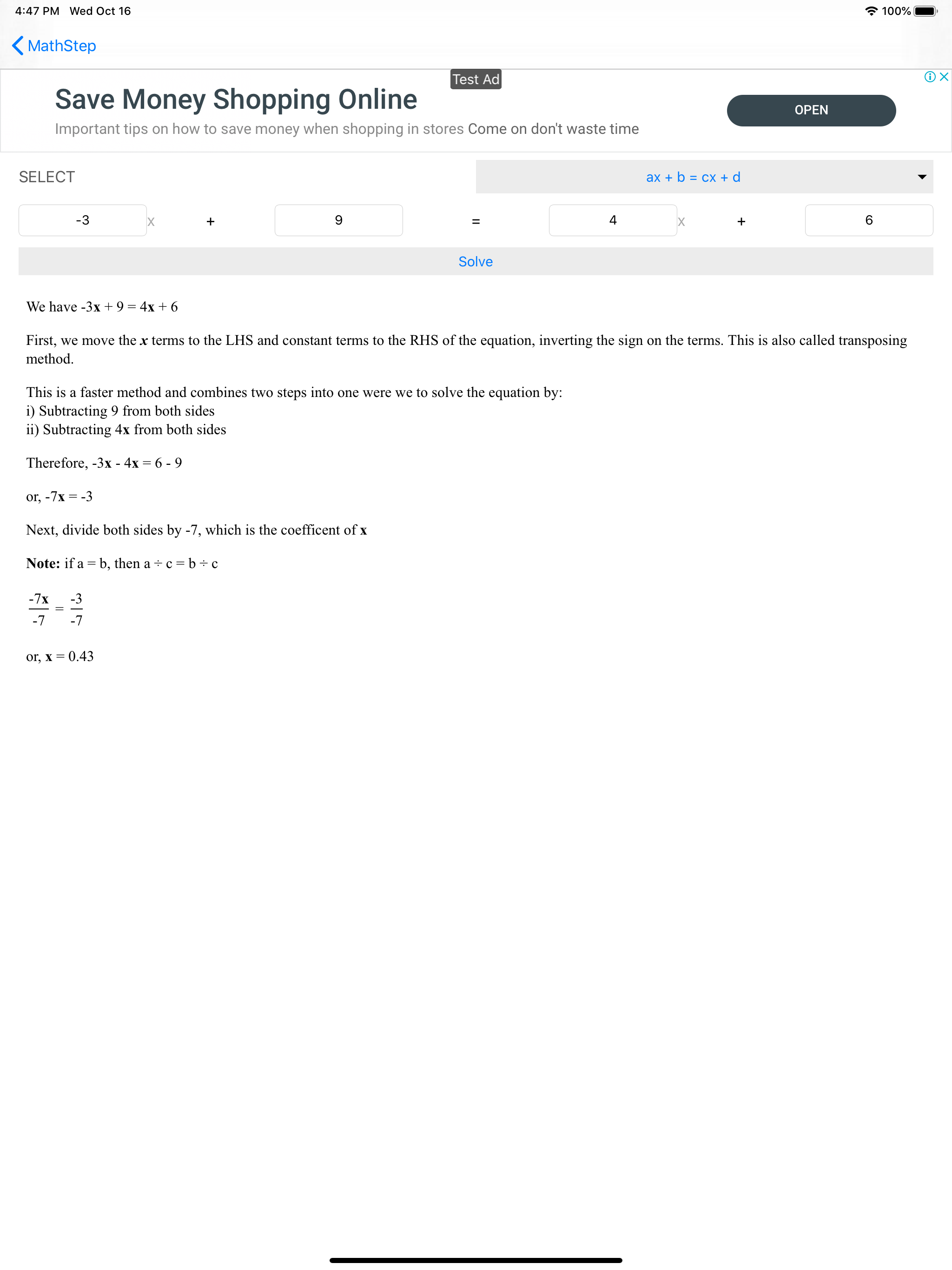 MathStep: Basic Math Skills