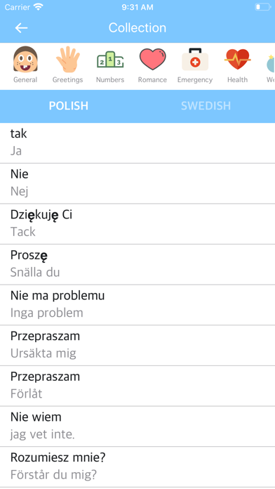 Screenshot #1 pour Polish Swedish Dictionary