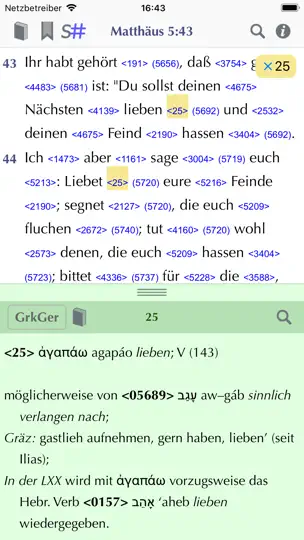 Screenshot von Importantia Strong-Bibel auf dem iPhone 5