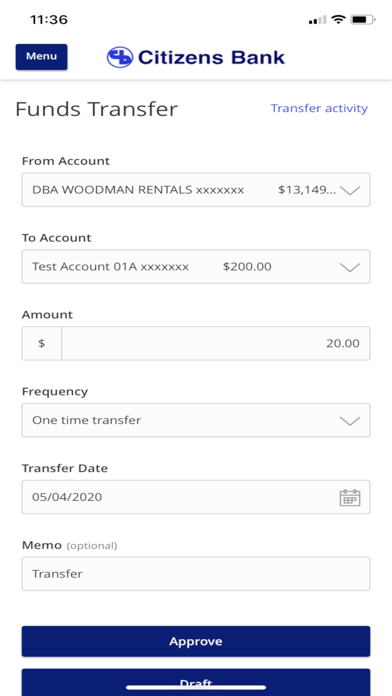 Citizens Bank Mobile App Screenshot