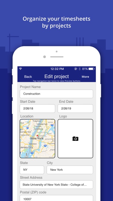 Screenshot #1 pour Timesheet Manager App