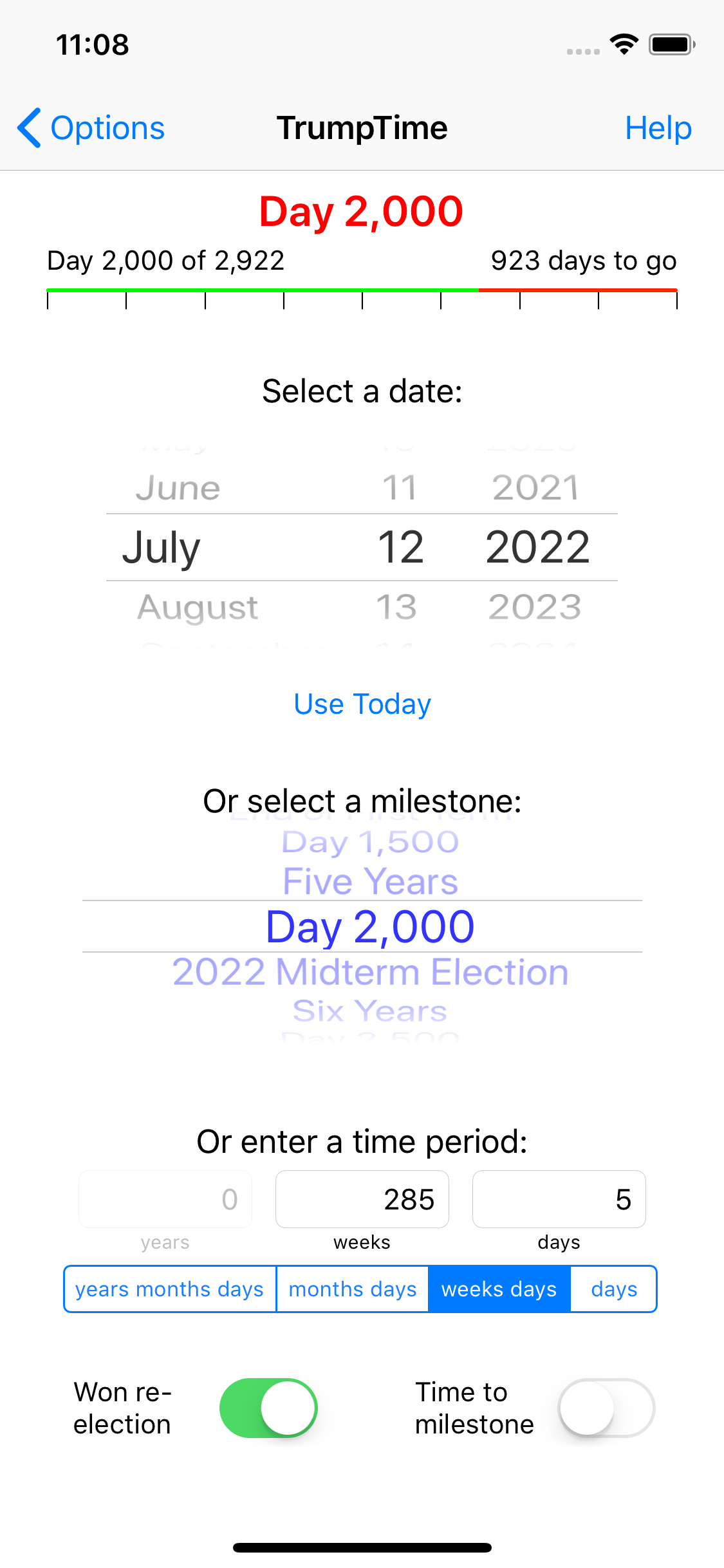 TrumpTime Date Calculator