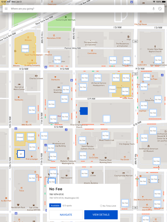 Parking Genius iPad screenshot 1 - Travel app