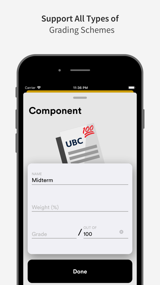 #4. goUBC - UBC Grade Tracker (iOS) Podle: Junhao Peng