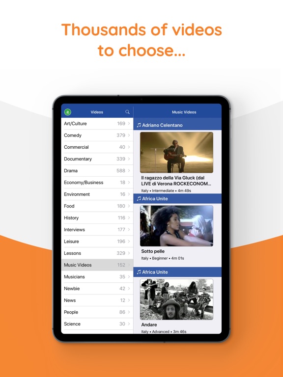 Yabla Italian iPad screenshot 5 - Education app