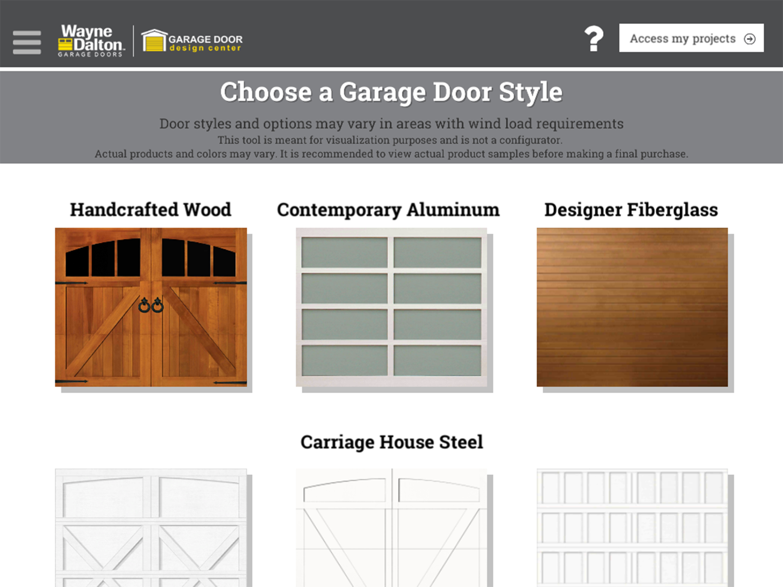Wayne Dalton Design Center screenshot 6