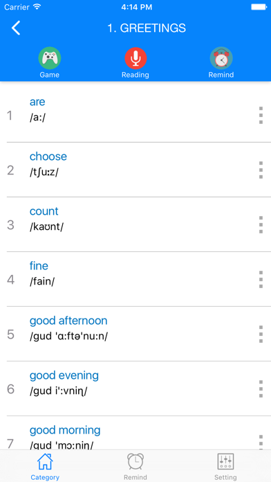 Learn English Vocabulary TFlat Screenshot