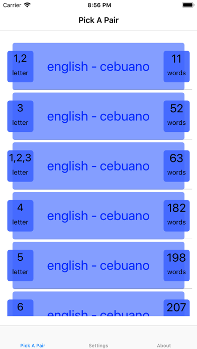 PickAPair Cebuano - English Screenshot