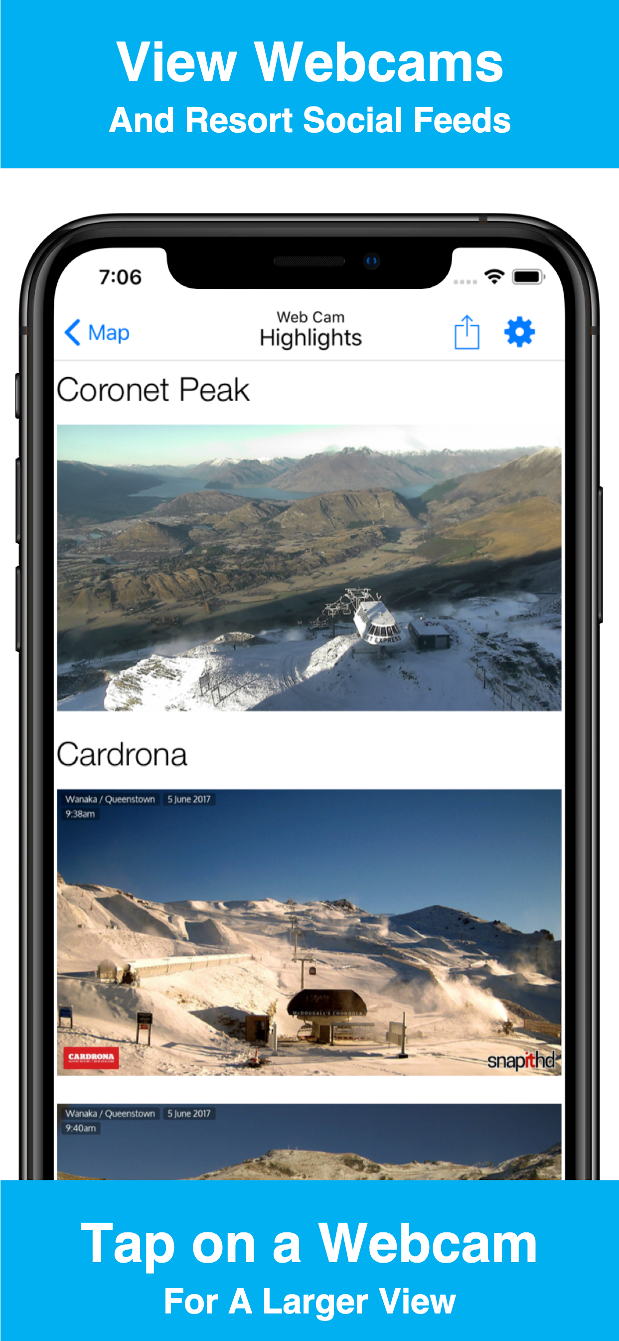 New Zealand Snow Map & Webcams