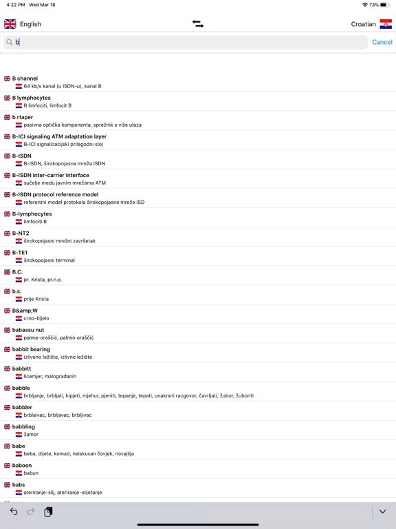 Croatian-English Dictionary iPad screenshot 5 - Reference app