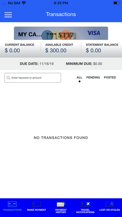 TLCU Visa Screenshot