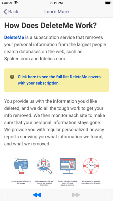 DeleteMe Privacy Protection Screenshot