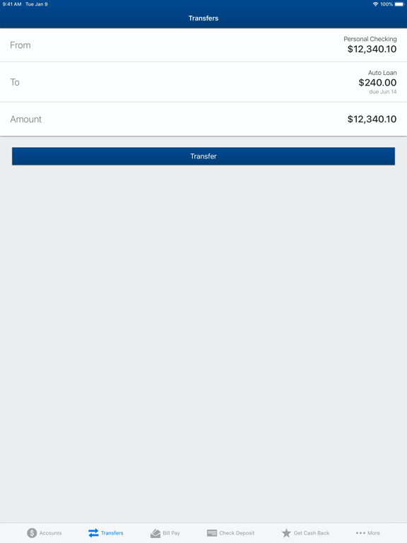 OceanFirst Bank - Mobile iPad screenshot 5 - Finance app