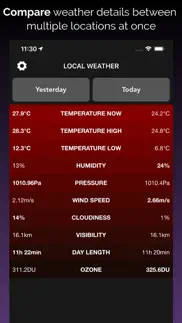 weather compare - list stats iPhone Captures Décran 1
