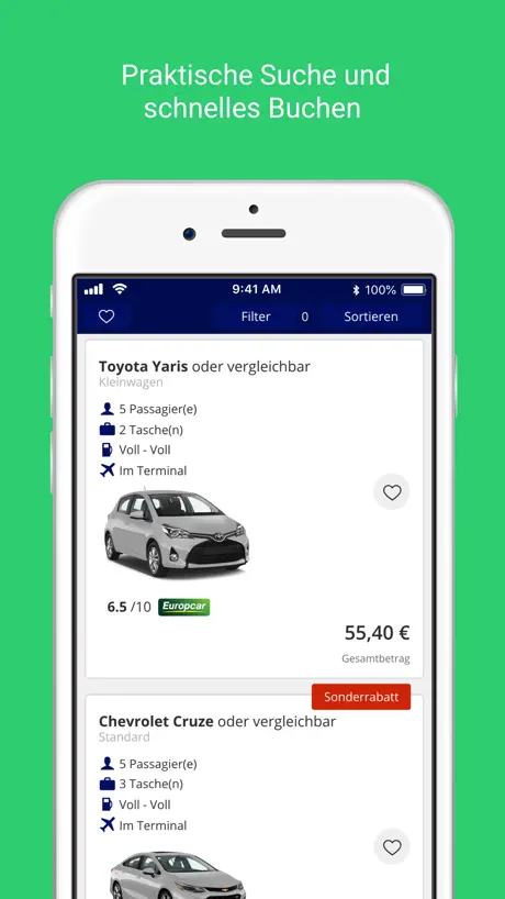 Carscombined - Mietwagen App