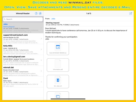 Screenshot #4 pour Winmail Reader Lite