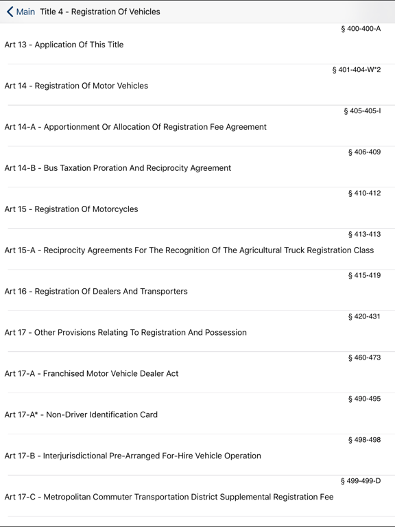 NY Vehicle & Traffic Law 2026 iPad screenshot