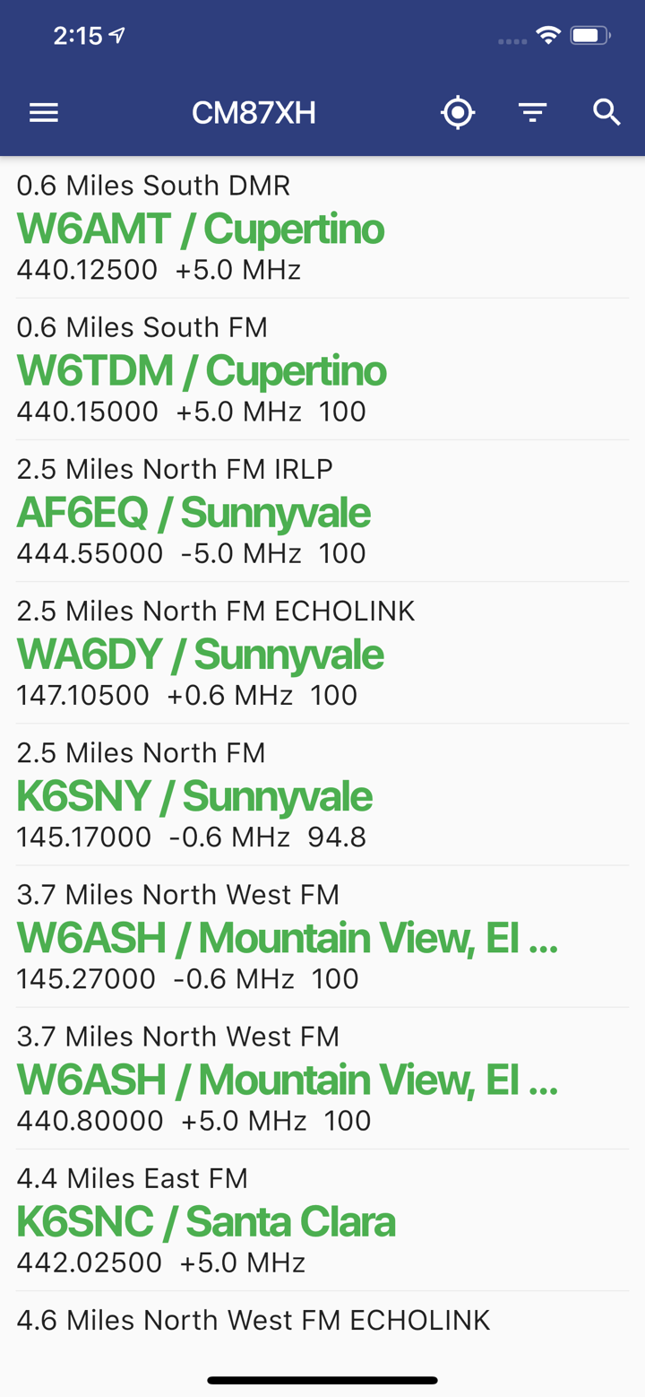 RepeaterBook screenshot 1