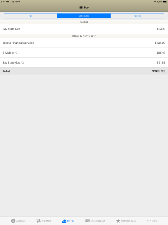 MySCU Mobile iPad screenshot 6 - Finance app