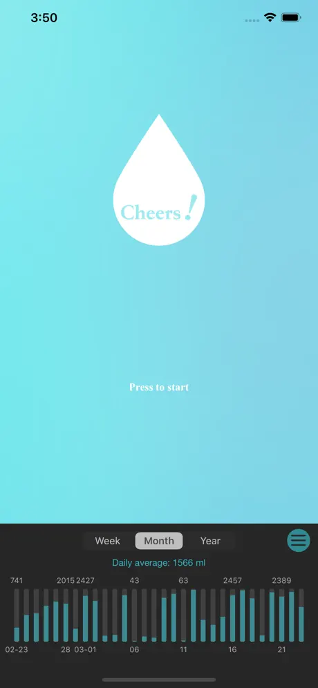 Cheers! -Water intake tracker