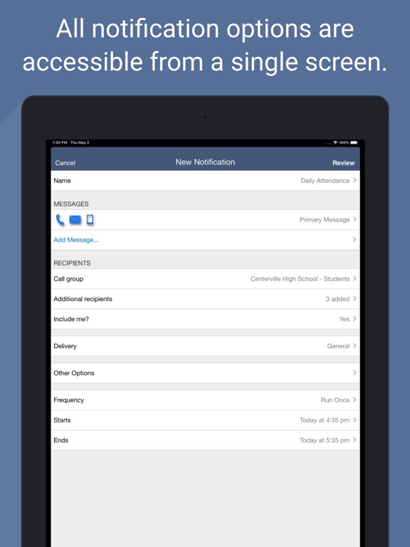 Intouch Notification Manager iPad screenshot 3 - Productivity app